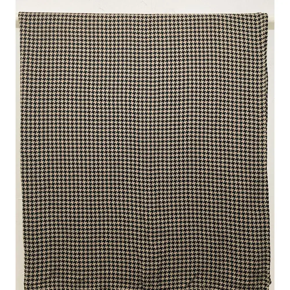 Rare Cremieux Daniel Houndstooth Cotton Queen Blanket Brown Black Large Coverlet